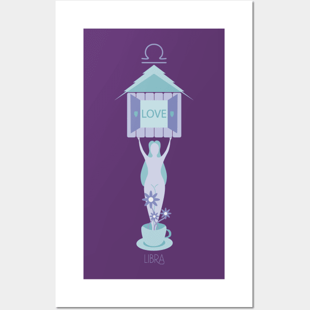 Libra Cute Zodiac Horoscope Wall Art by MichelMM